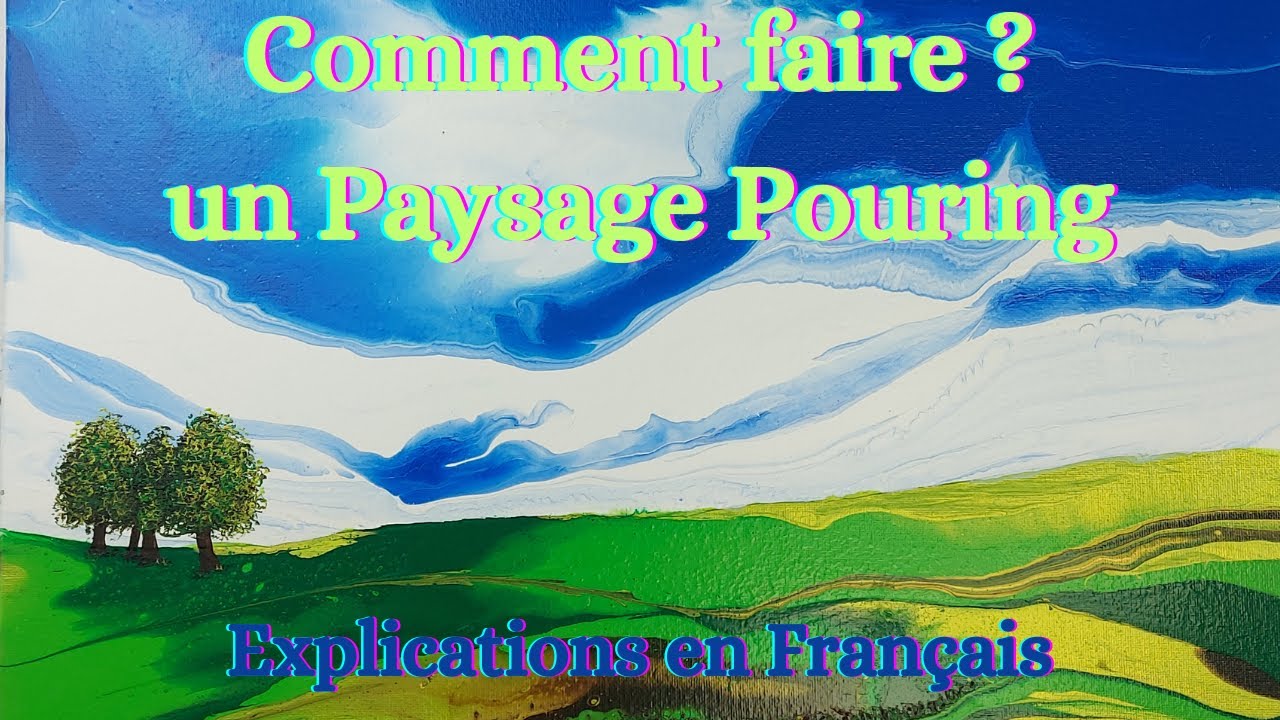 Paysage en Peinture Acrylique Pouring #commentfairedupouring N°178