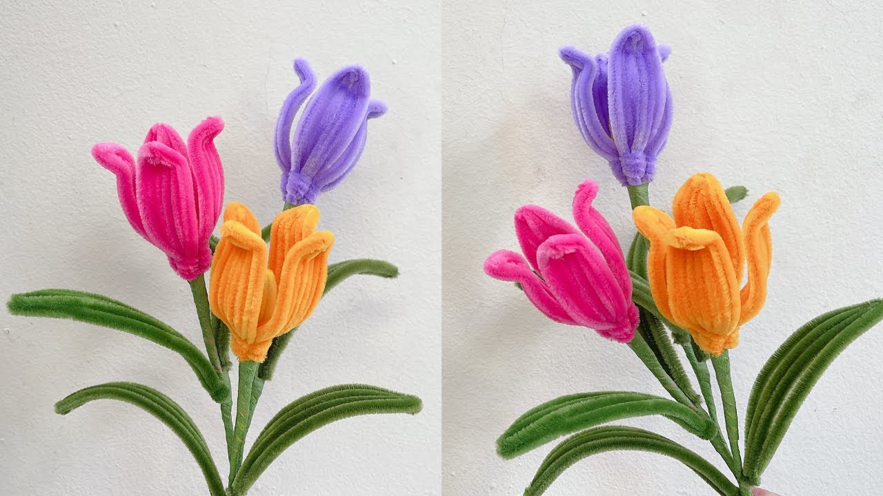 Easy Flowers Using Pipe Cleaners - How to Make Flower With Chenille Stems