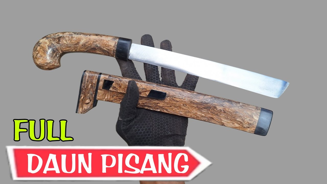 MEMBUAT GAGANG DAN SARUNG GOLOK DARI DAUN PISANG KERING MEMAKAI EPOXY RESIN.