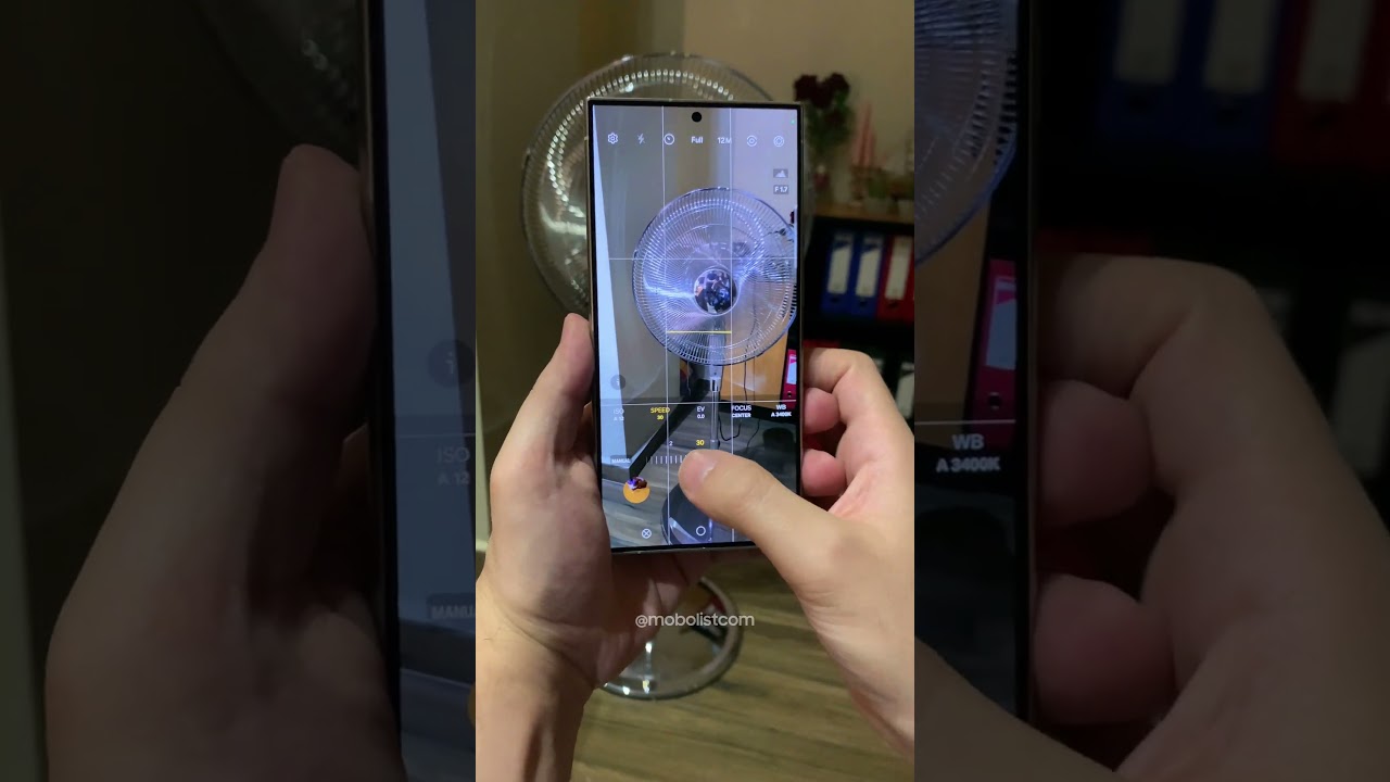 Galaxy S24 Ultra Pro Mode: Capturing a Spinning Fan in Action