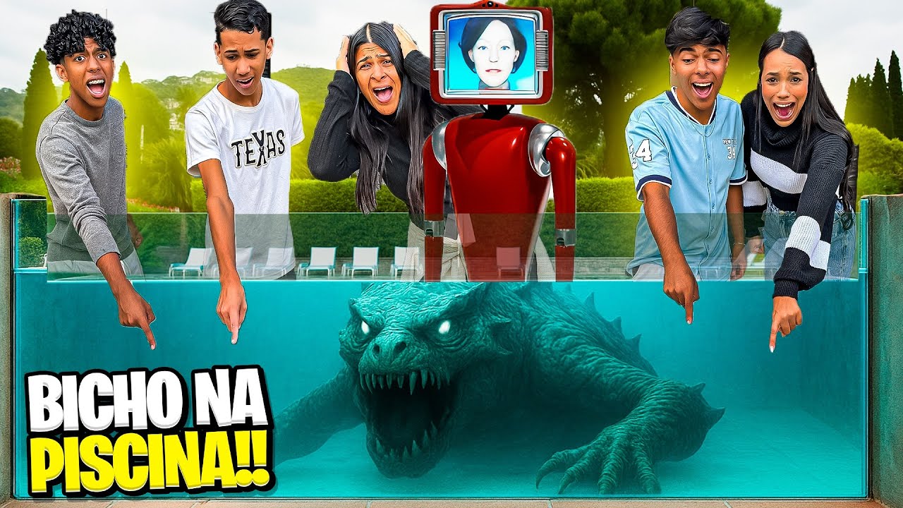 CASSANDRA COLOCOU UM BICHO ASSUSTADOR NA PISCINA! COMO VAMOS TIRAR? ESTEVÃO E GABRIEL ESTÃO COM MEDO