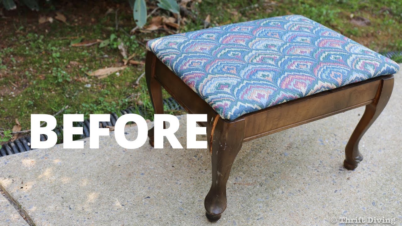 How to Paint and Reupholster Your FIRST Piece of Furniture! - Thrift Diving