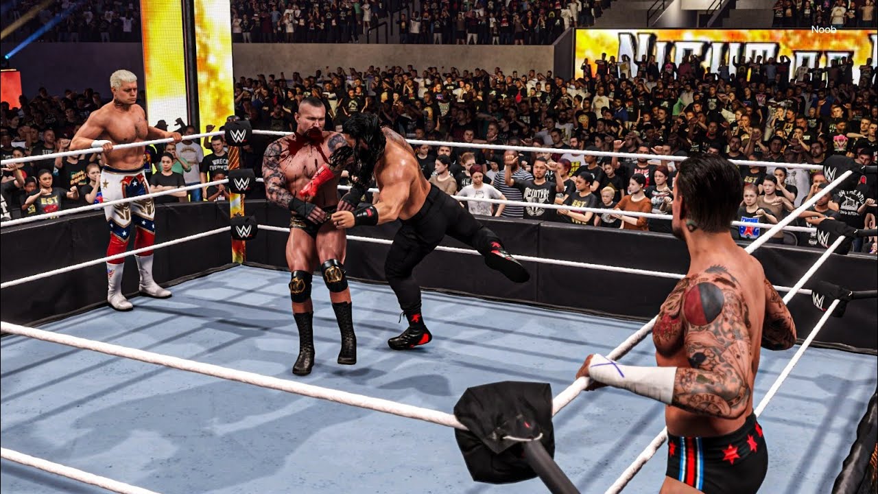 Roman Reigns Cody Rhodes Vs Randy Orton CM Punk Tag Team Match #wwe #wwe2k24 