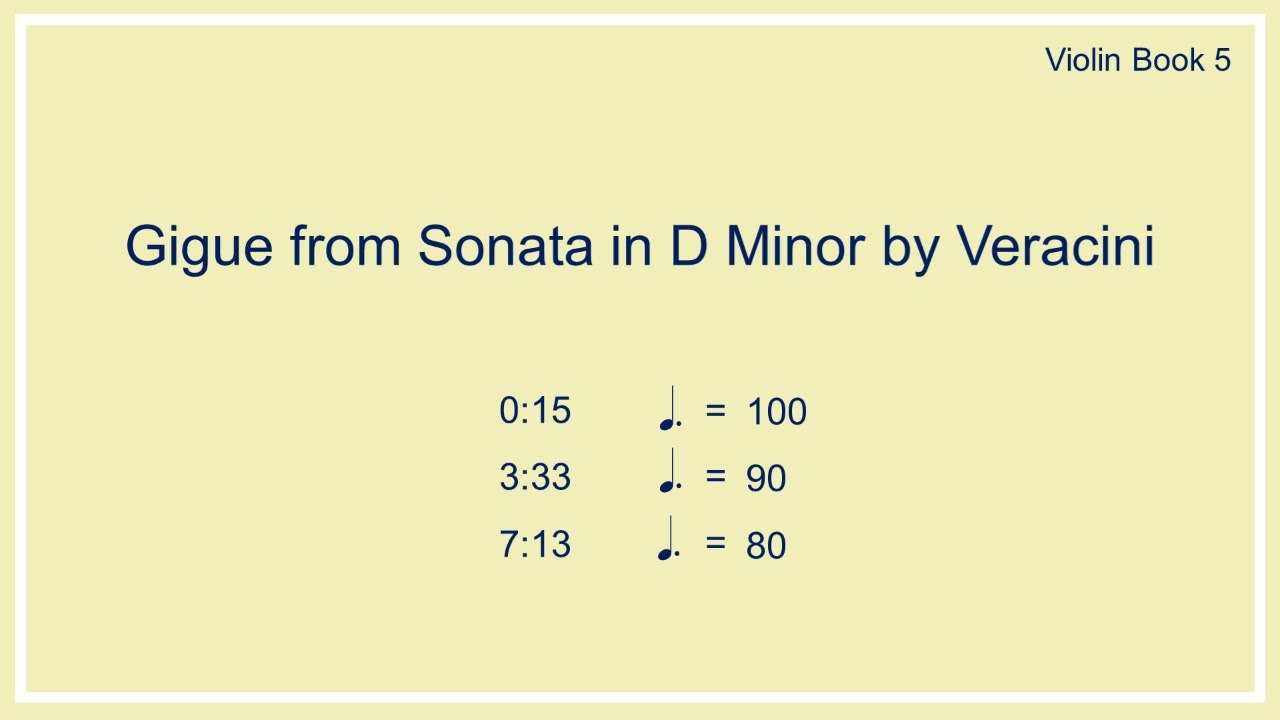 Gigue from Sonata in D Minor by Veracini  | Piano Accompaniment for Violin Book 5