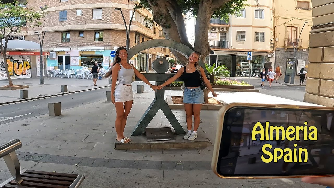 Understanding Almeria : 4K bird's view video of the beautiful city of Almeria, in Andalusia, Spain
