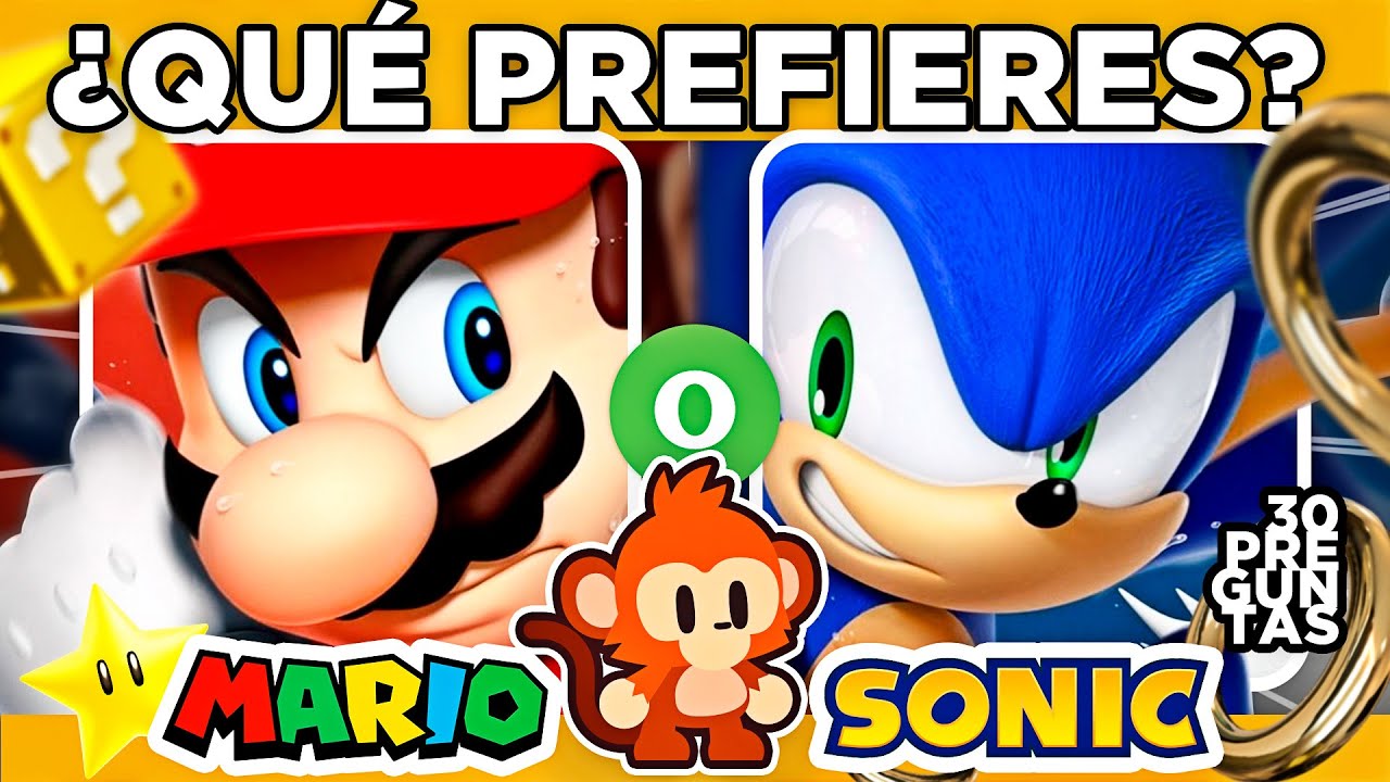 ⭐️🔁💍 MARIO VS SONIC | ¿Qué prefieres? | ¿Quién gana esta batalla épica?  #mario #sonic #monoquiz