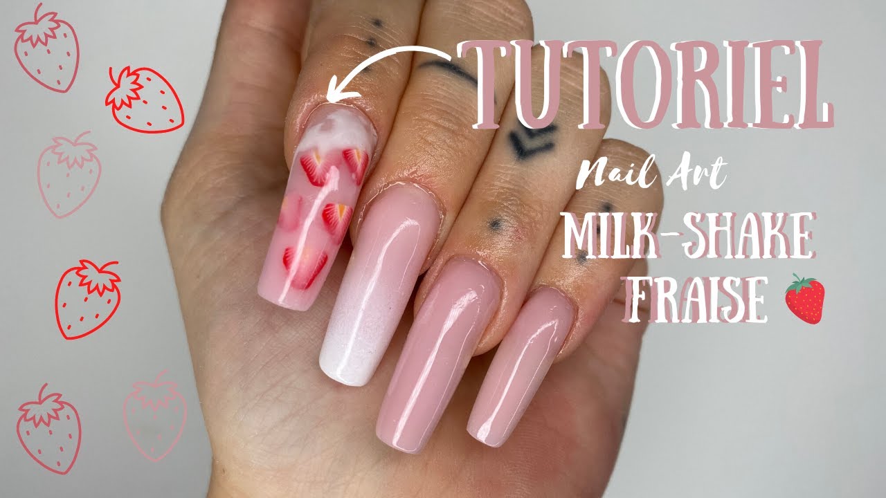 TUTO NAIL ART : MILKSHAKE À LA FRAISE  🍓