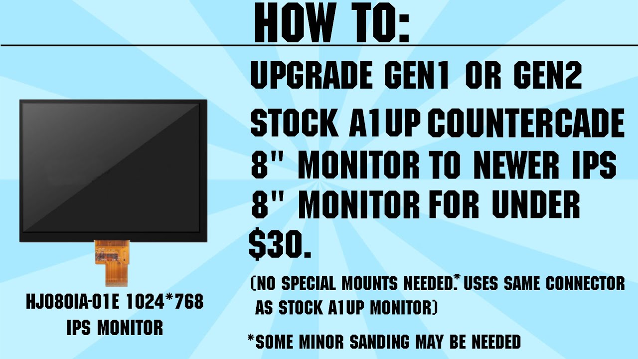 ARCADE1UP MOD: How To Upgrade Gen1 or Gen2 Stock A1UP Countercade 8