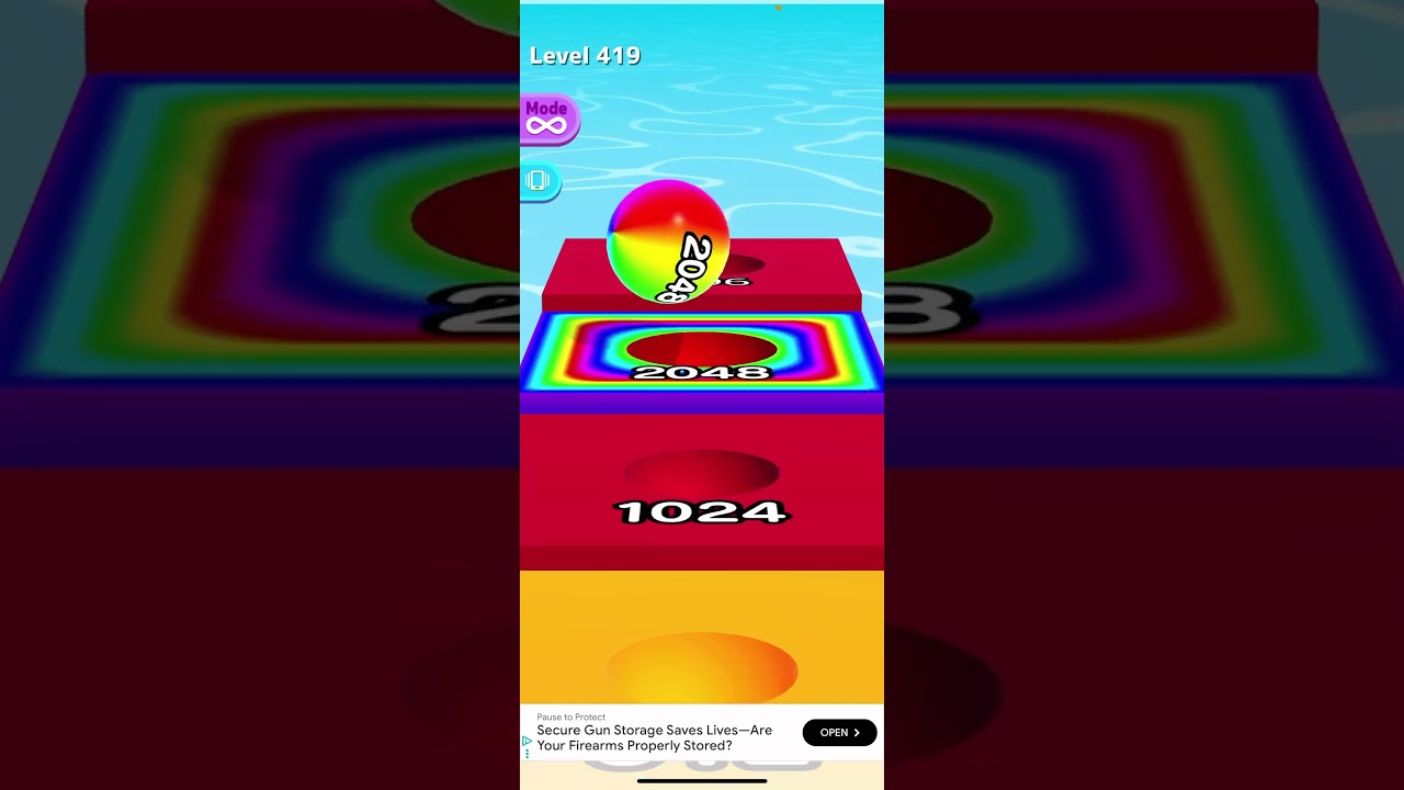 Ball run 2048 2048 touch the 4096 red tile