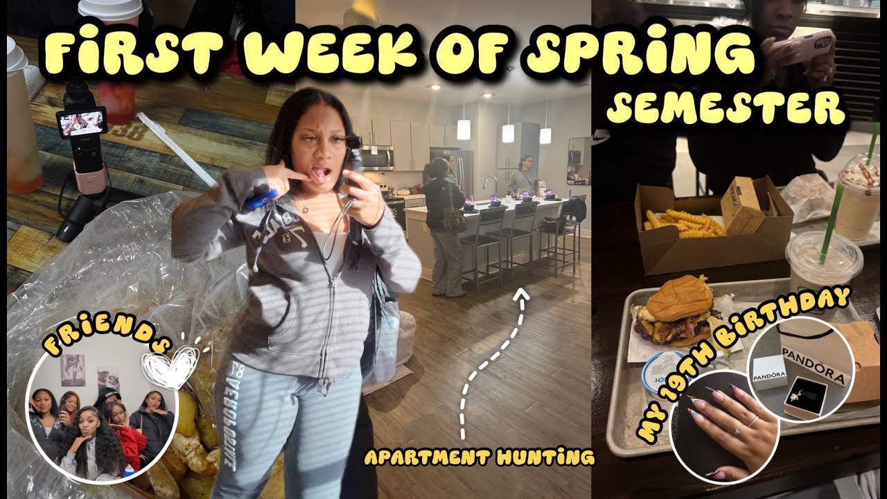 First Week of Spring Semester☆ | 19th Birthday, Apartment Hunting, Nails, and more!| Jordyn Annaiyah