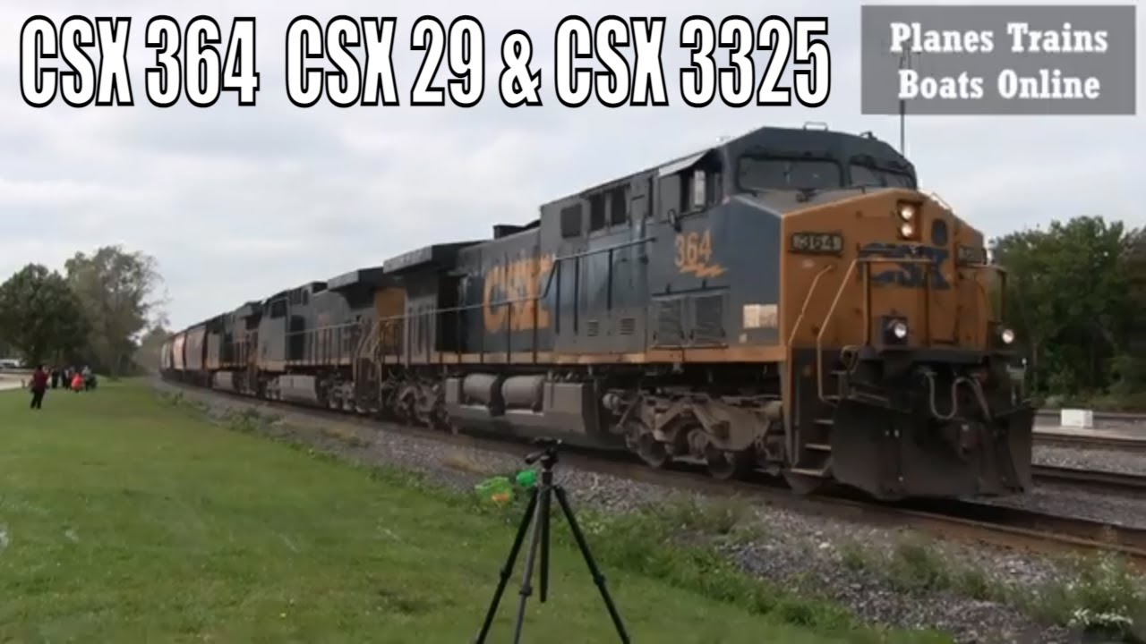 CSX 364 CSX 29 & CSX 3325 Locomotives Manifest Train Berea Depot OH