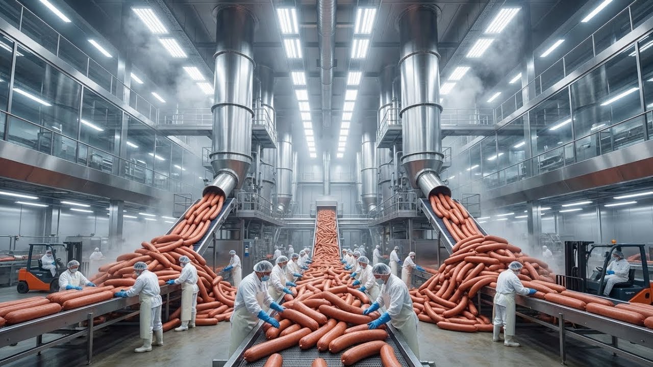 Inside the Hotdog Processing Factory – (Full Process) How Million-Dollar Sausages Are Made