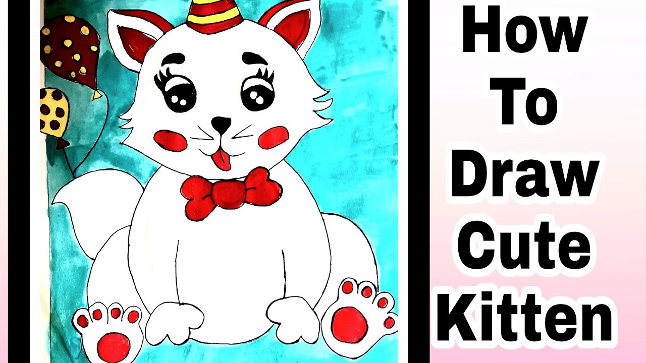 How to draw a cute kitten | Easy | kc twins art