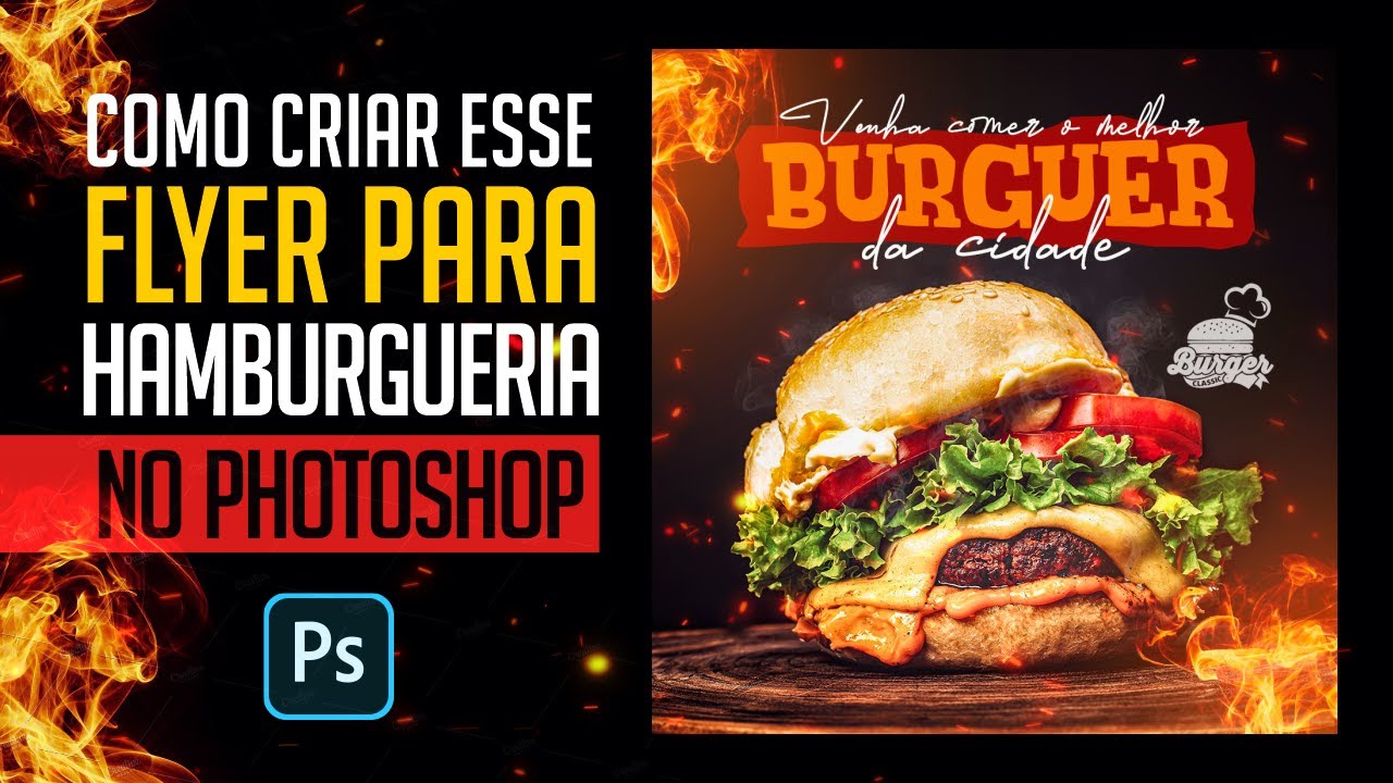 COMO CRIAR FLYER SOCIAL MEDIA PARA HAMBURGUERIA NO PHOTOSHOP