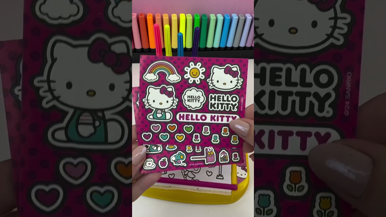 ASMR kit de pintura hello kitty #sanrio #papelaria #papelariakawaii #colorir #ferias #asmr