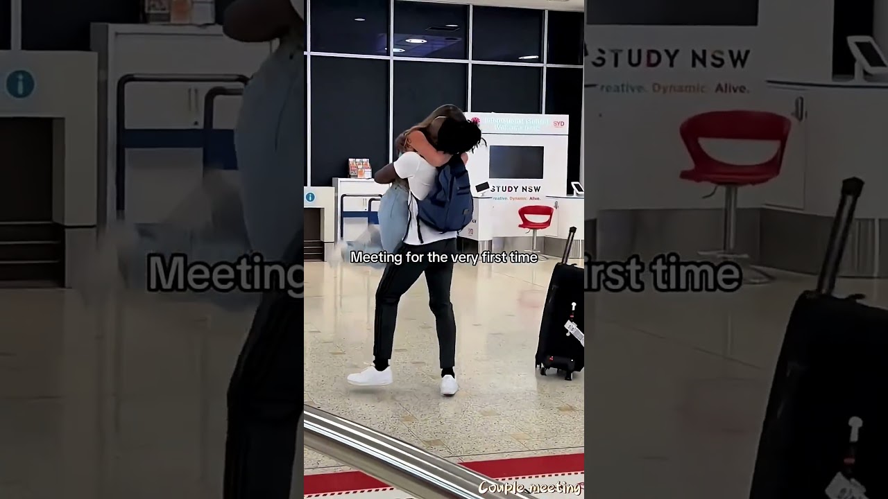 Long distance couple meeting after months apart 