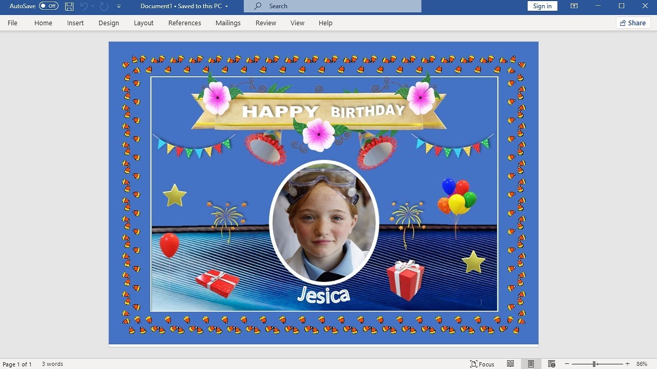 How to Make a Simple Birthday Card in Microsoft Word