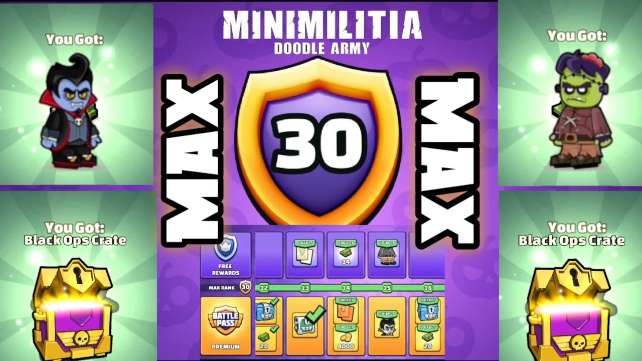 Mini Militia l Battel pass season 3 MAX Rewards collecting by allinchannel