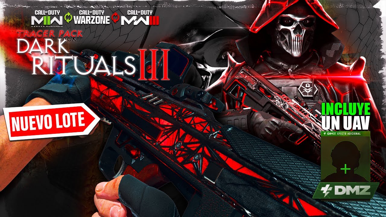 Lote DARK RITUALS 3 de GHOST para WARZONE, DMZ, MW2 Y MW3 (FR AVANCE Y MIRA P2W SZ HOLOTHERM)