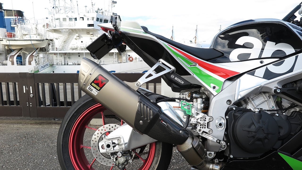 2017 aprilia RSV4 RF Akrapovic Titanium Slip-on Exhaust Install スリップオンマフラー装着