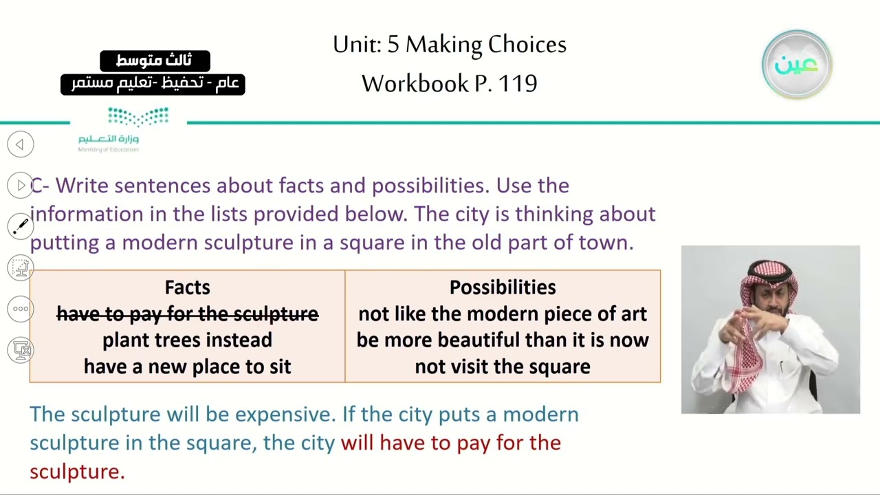 Unit:  5 Making Choices  Lesson 4: Language in context - اللغة الإنجليزية - ثالث متوسط