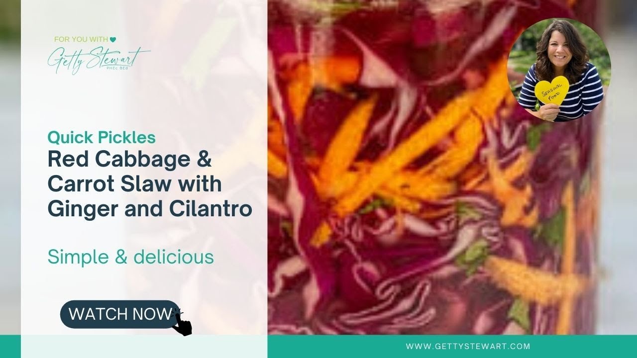 Pickled Red Cabbage & Carrots with Ginger and Cilantro