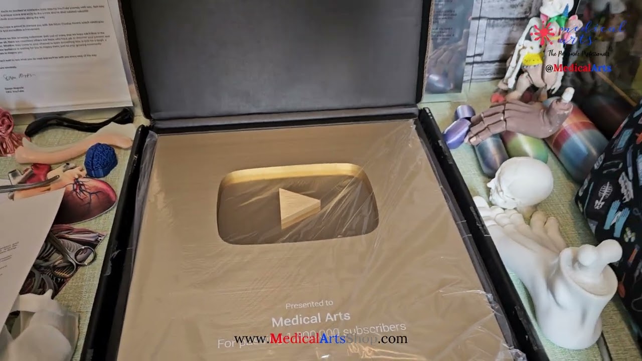 Unboxing YouTube Gold Button - Medical Arts #youtubecreatorawards #youtubeawards