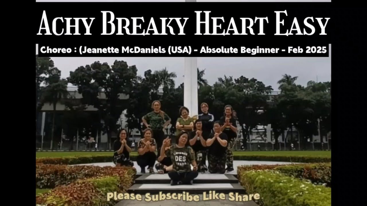 Achy Breaky Heart Easy Line Dance -  Abs. Beginner - Choreographer Jeanette McDaniels - Febry 2025