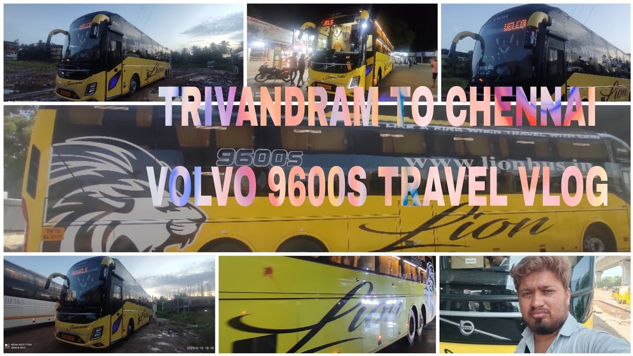 👌கேரளா தலைநகரம் முதல் தமிழ்நாடு தலைநகரம் வரை LION TRAVELs VOLVO9600S BUS TRAVEL VLOG/KUMARI TAMILAN🚃