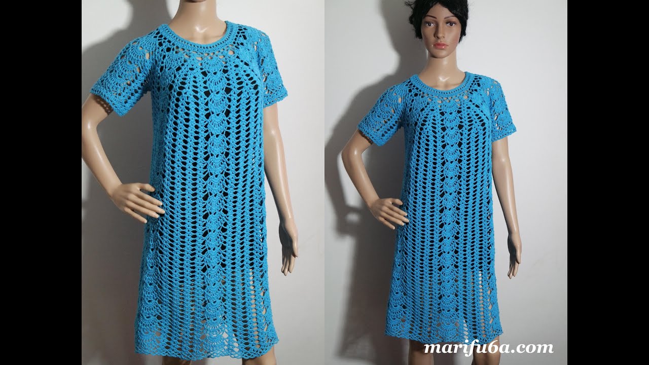 crochet turquoise elegant lace dress