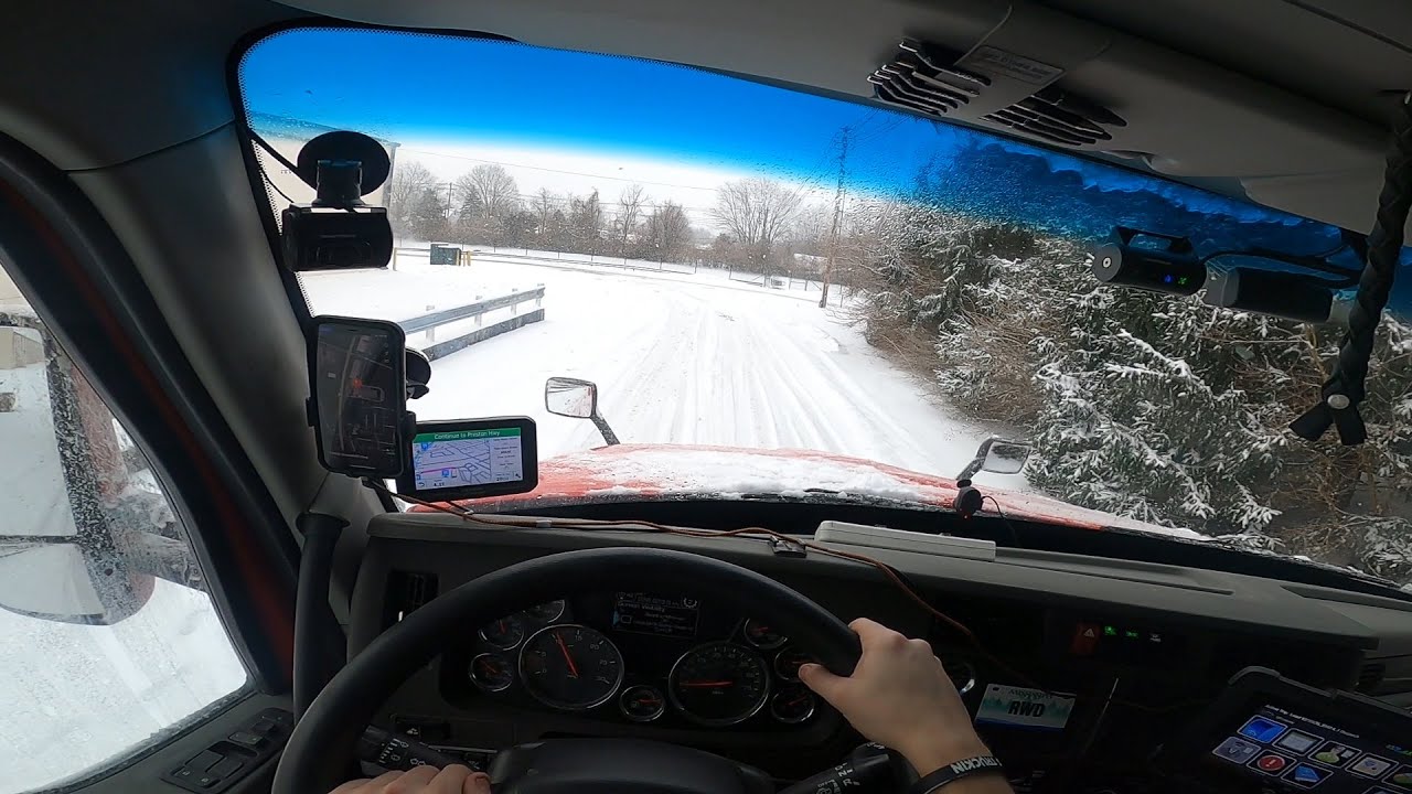 Snowy trucking through Kentucky after winter storm.  Rookie Trucking Life.
