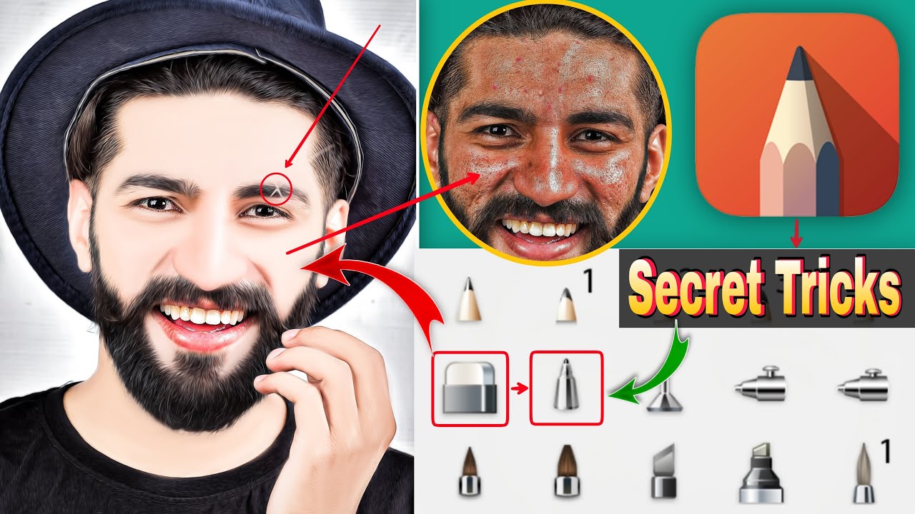 Hard Smooth Photo Editing Secret Tracks | Autodesk Sketchbook Face Smooth Editing