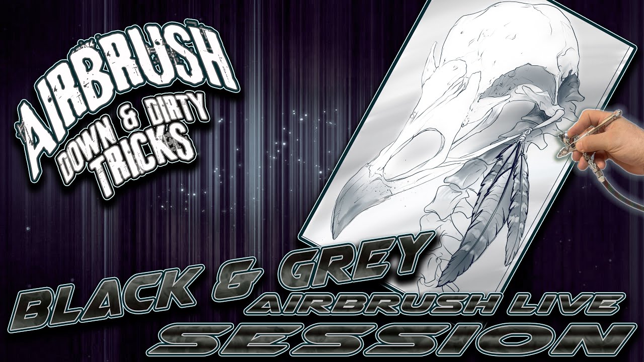 Airbrush Black And Grey Artwork Session. Thanksgiving Theme Idea: “Turkey Skull Spirit”