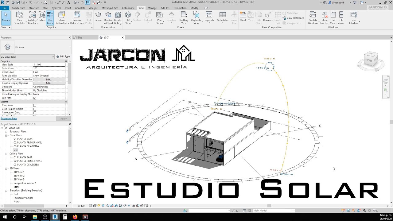 Estudio solar - Tutorial Revit 2020