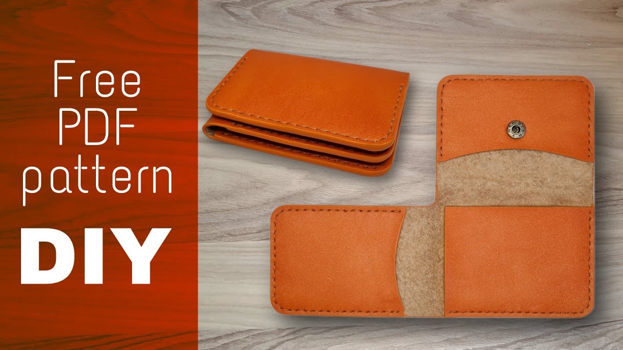 how to make a leather trifold card wallet⭕️Free Pattern👍آموزش کیف کارتی سه لت🔴الگو رایگان