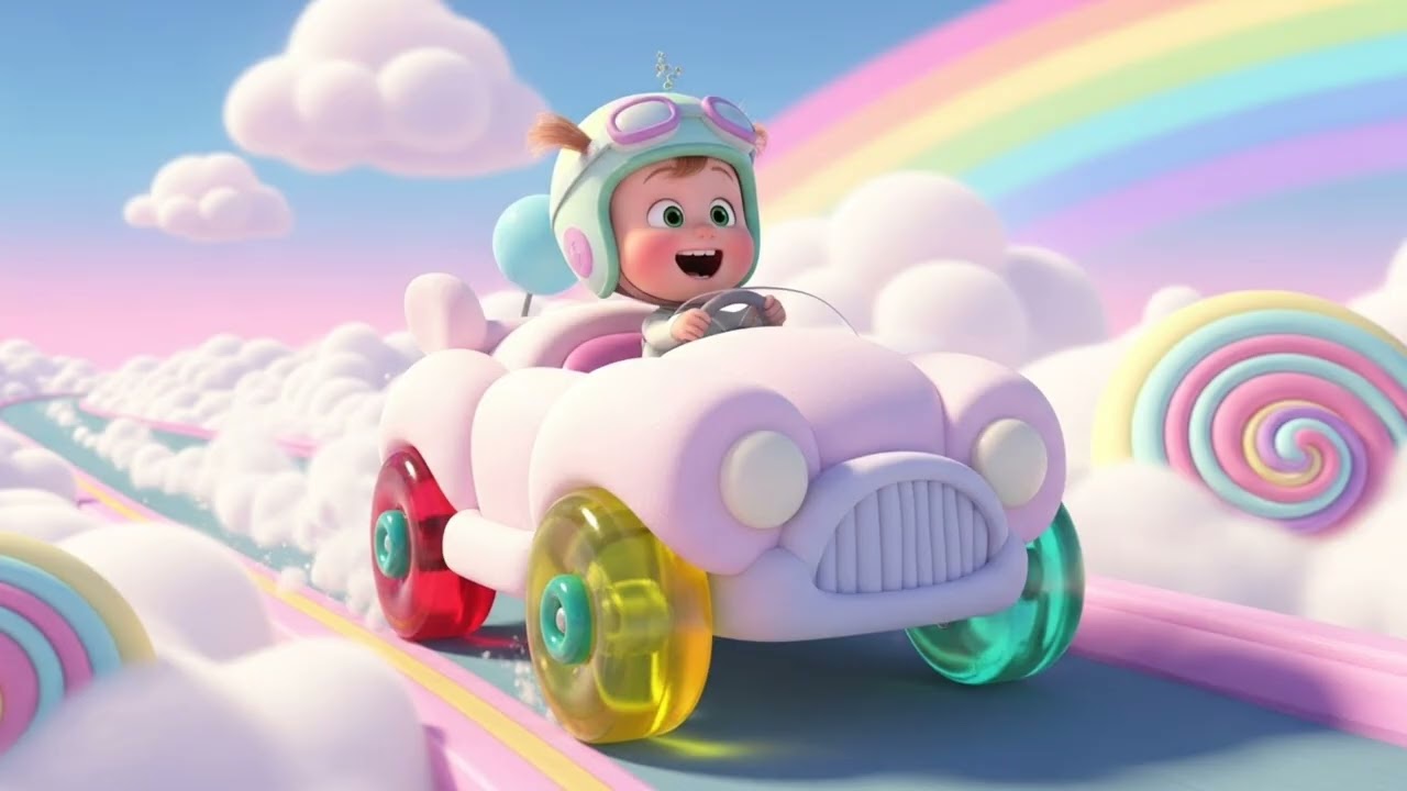  Marshmallow Cloud Rhyme ☁️🎶 | Cute Kids Animation Song | Fun Magical Sky Rhyme for Children