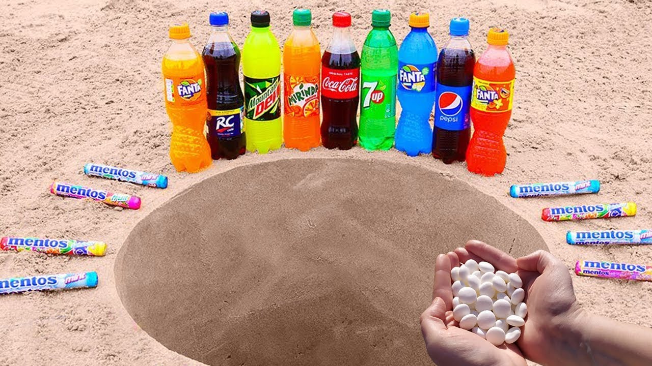Experiment Devil's Toothpaste Explosion | Coca Cola, Fanta, Sprite, Pepsi, Mirinda, 7up vs Mentos