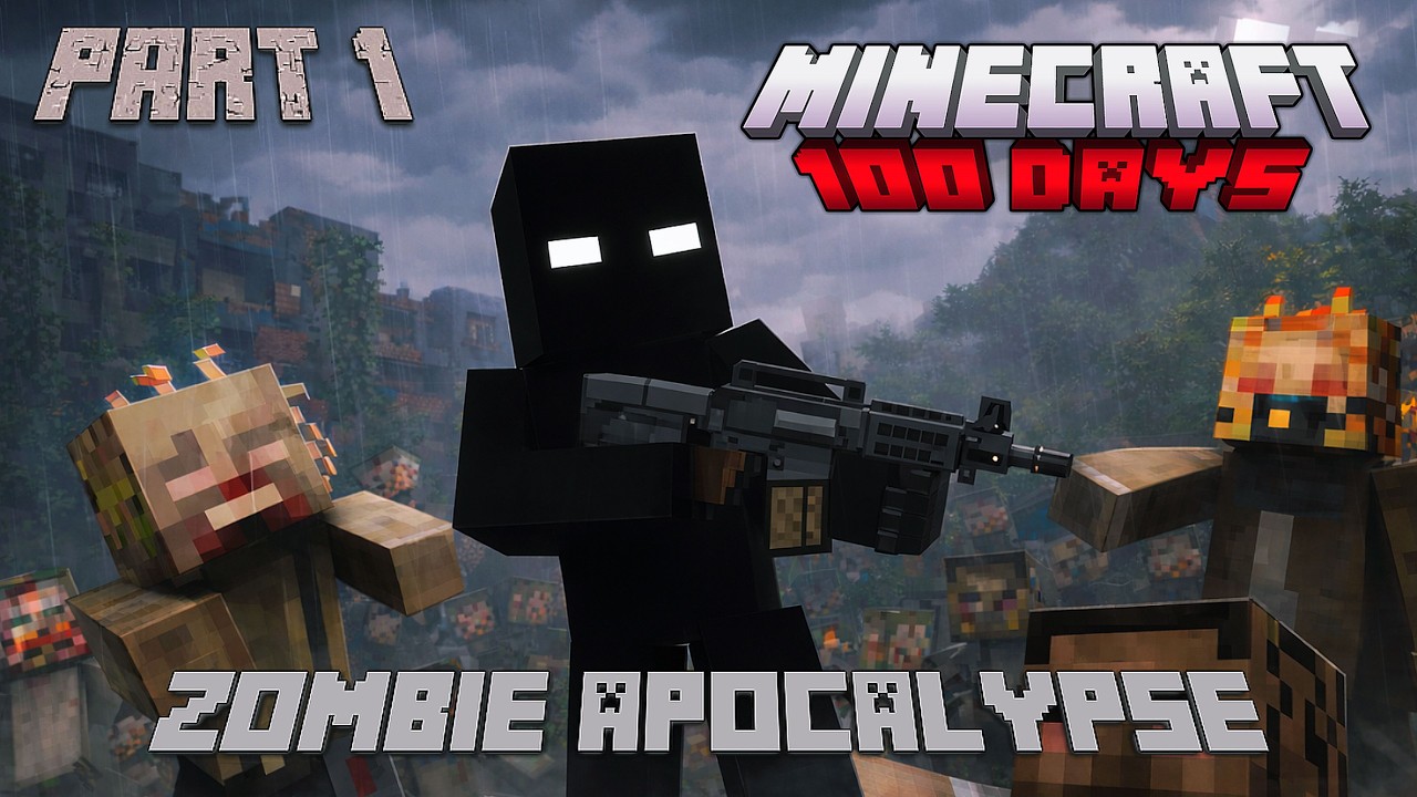 I Spent 100 Days in a Zombie Apocalypse in Minecraft (Part 1)