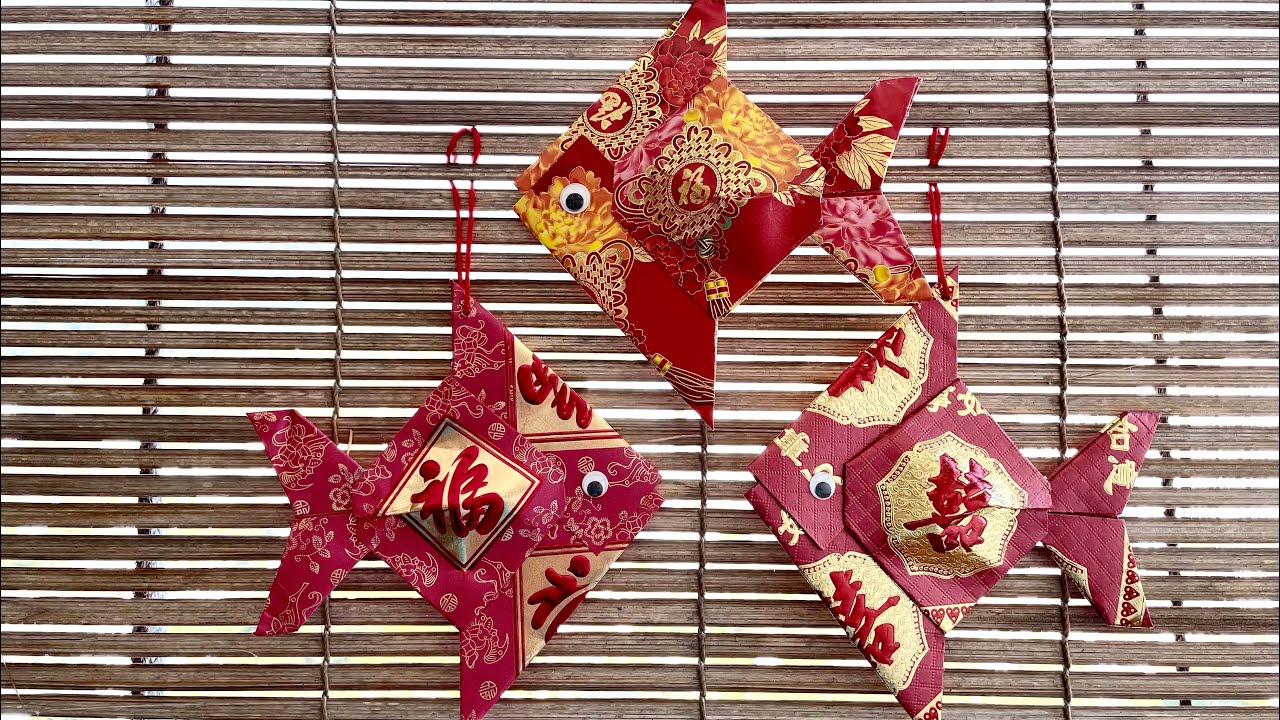 《新年装饰DIY 2》5个红包袋制作装饰鱼
