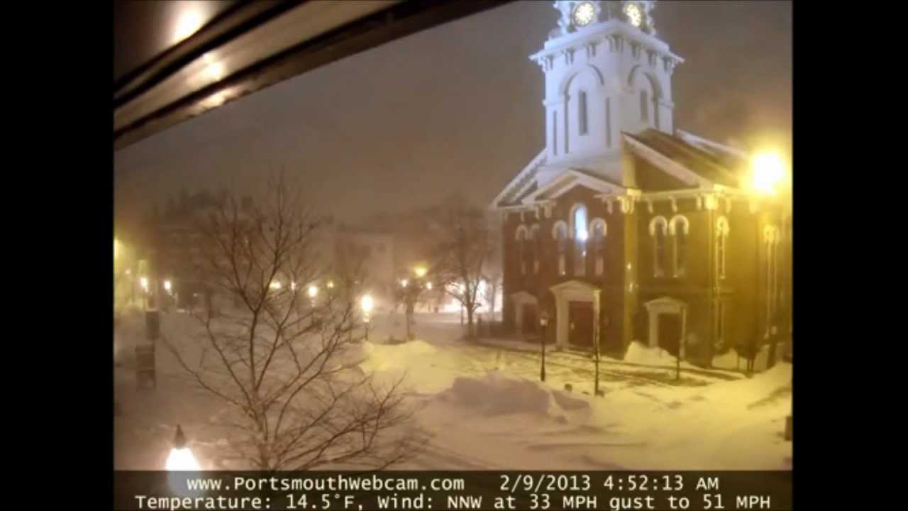 2013 Blizzard 48 Hour Time Lapse Market Square - North Church Portsmouth NH