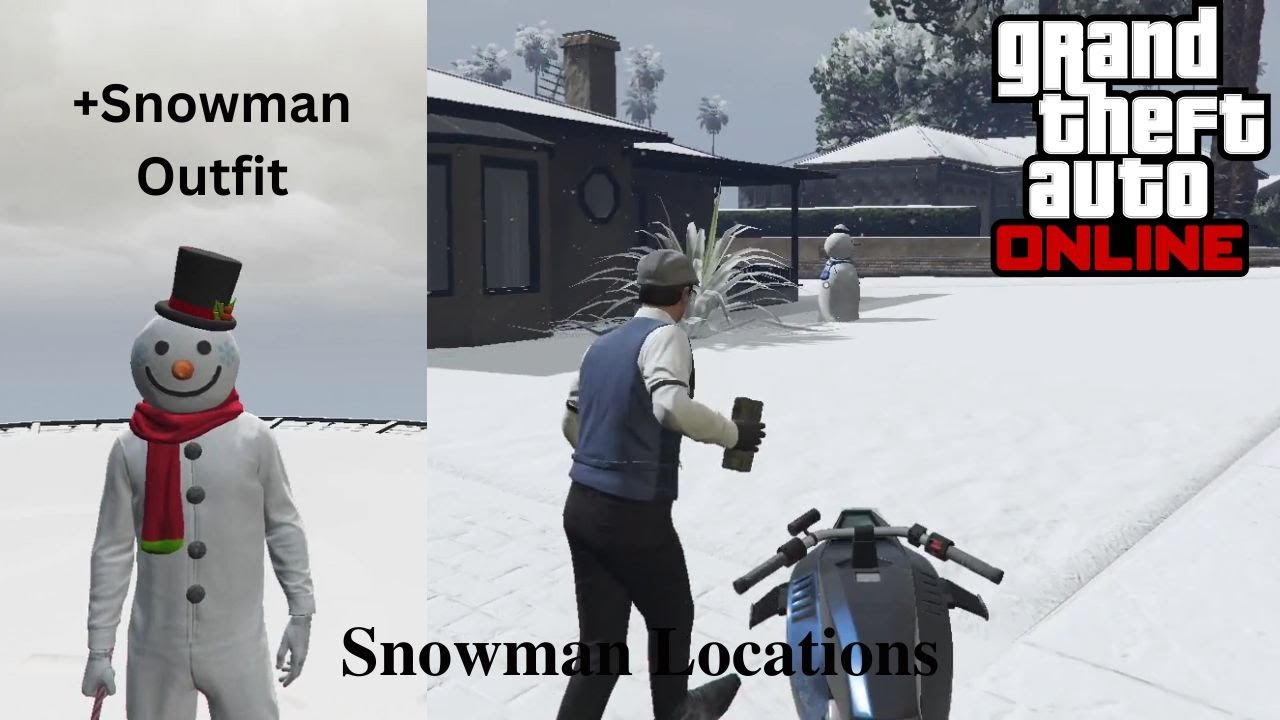 GTA Online - All 25 Snowmen Locations Festive Surprise 2022 (+Snowman Outfit)