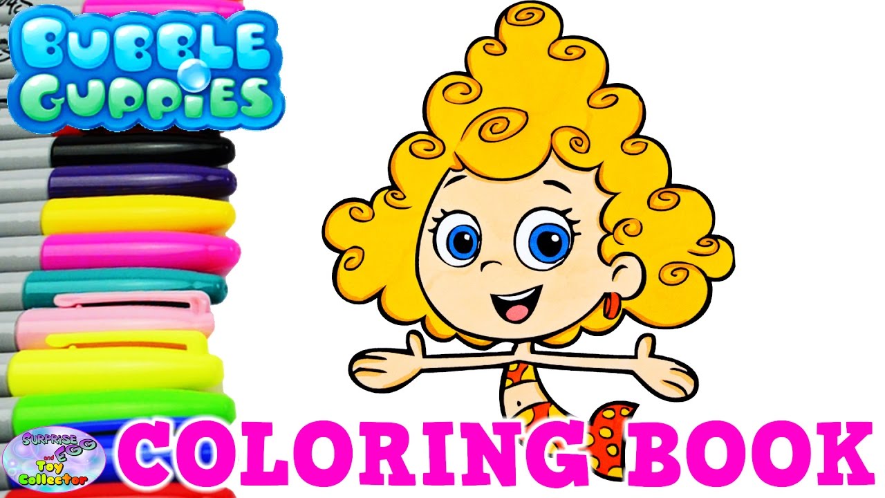 Bubble Guppies Coloring Book Nick Jr Show Deema Mermaid Surprise Egg and Toy Collector SETC