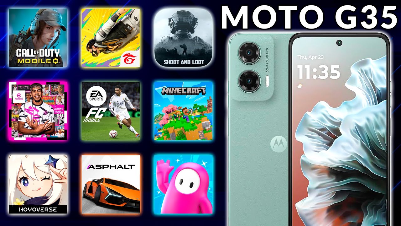 MOTO G35 5G em JOGOS - COD MOBILE, FREE FIRE, EFOOTBALL, FC MOBILE, MINECRAFT, GENSHIN IMPACT + 6