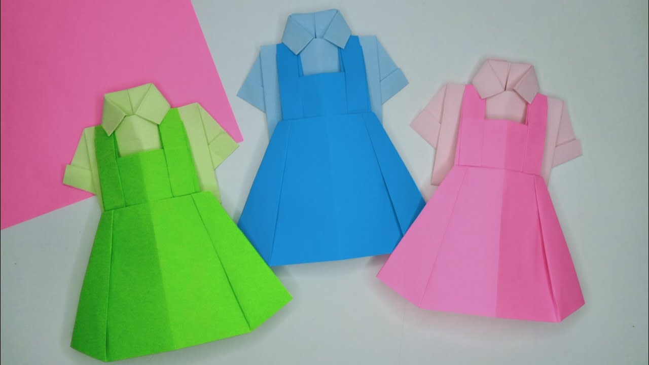 DIY Gaun kertas mini | gaun origami | kerajinan kertas | ide kerajinan anak yang mudah