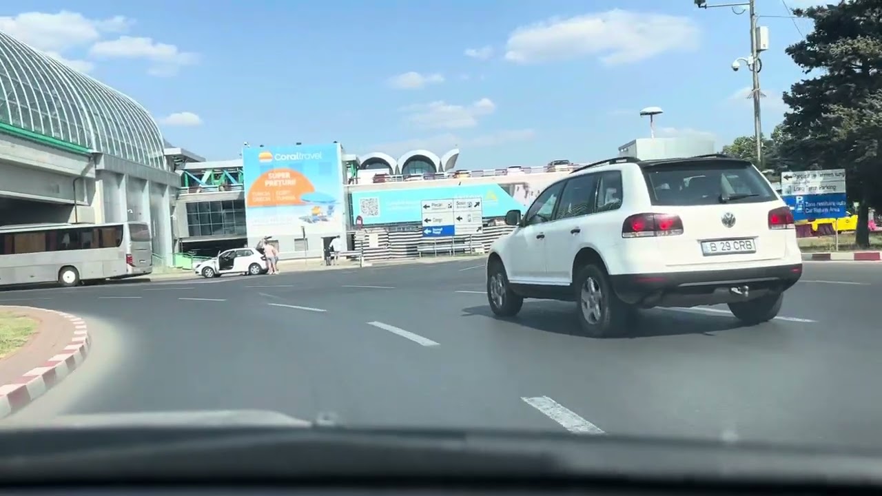 Henri Coandă Airport Bucharest Romania entrance at P1 departures parking
