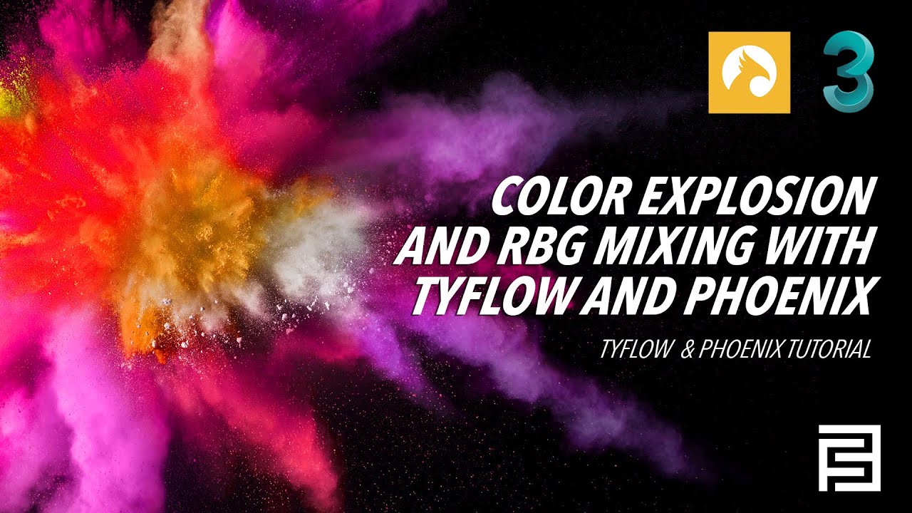 Color explosion and RGB mixing | 3dsmax x Tyflow x Phoenix