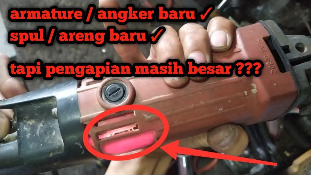 gerinda maktec mt954 keluar api ???