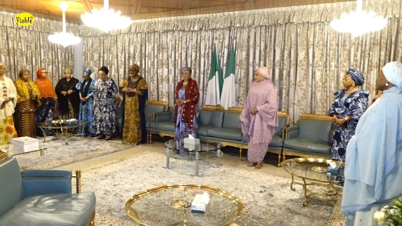 Watch As Nigeria First Lady Receives In Audience Wives of Former Governors At Aso Rock Villa