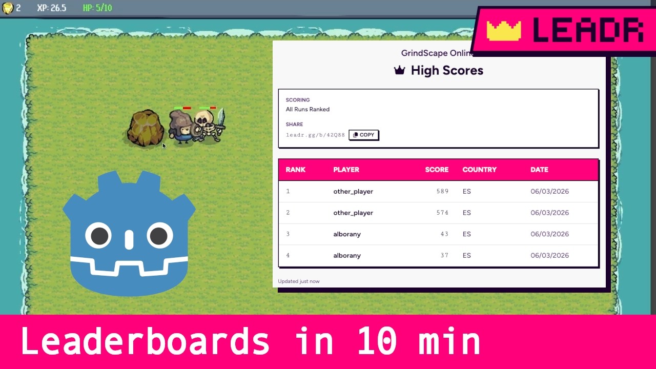 How to Add Leaderboards to Your Godot 4 Game in 10 Minutes (LEADR SDK)