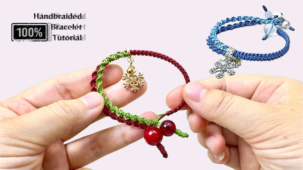 Make A Cord Bracelet🙂Slow & Details Addressed❄️⛄️#micromacrame #macramebracelet #macramejewelry